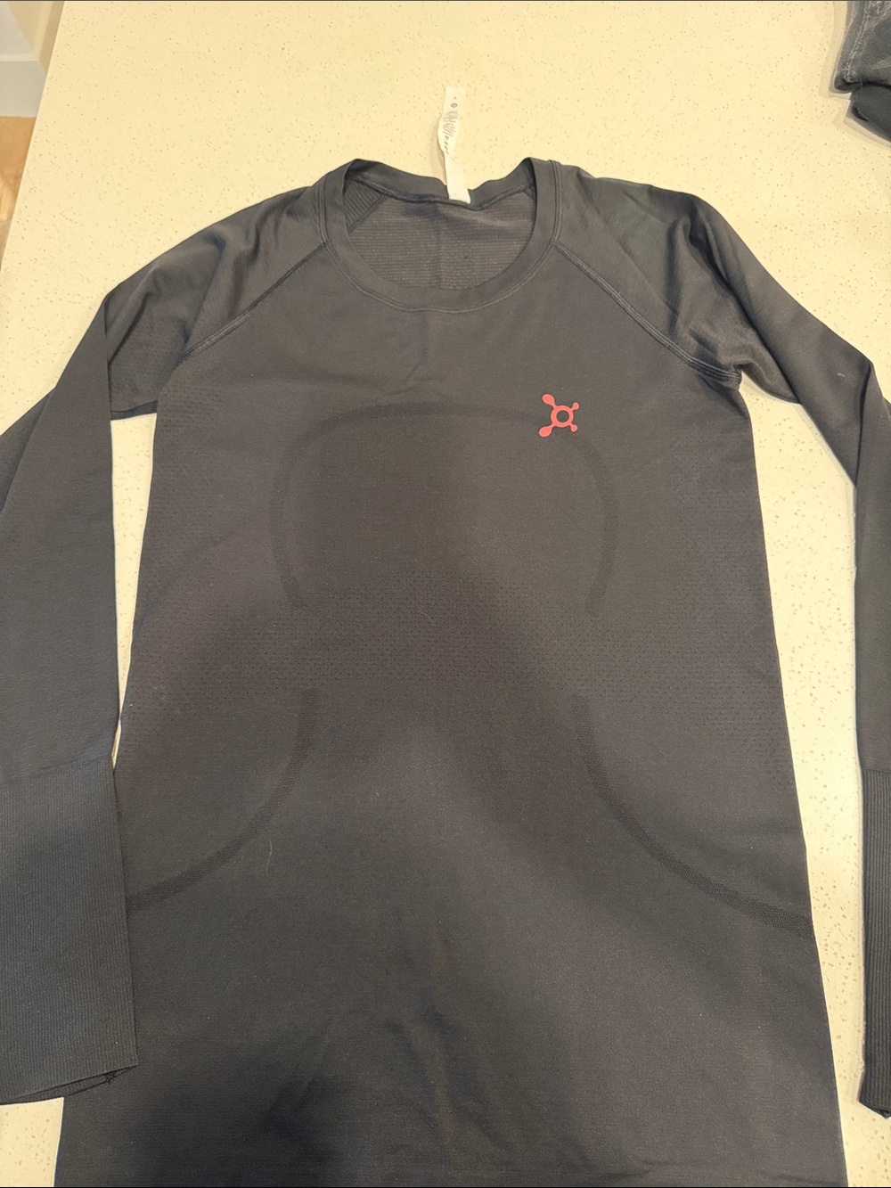 lululemon athletica Black Long-Sleeve Performance Tee with Pink Logo